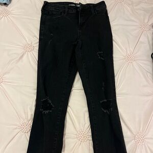 Old Navy Black Distressed Skinny Jeans